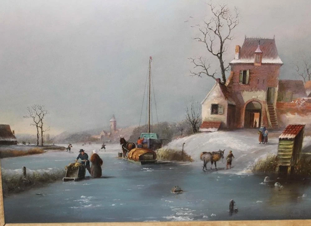 Charles Leickert - scena invernale olandese